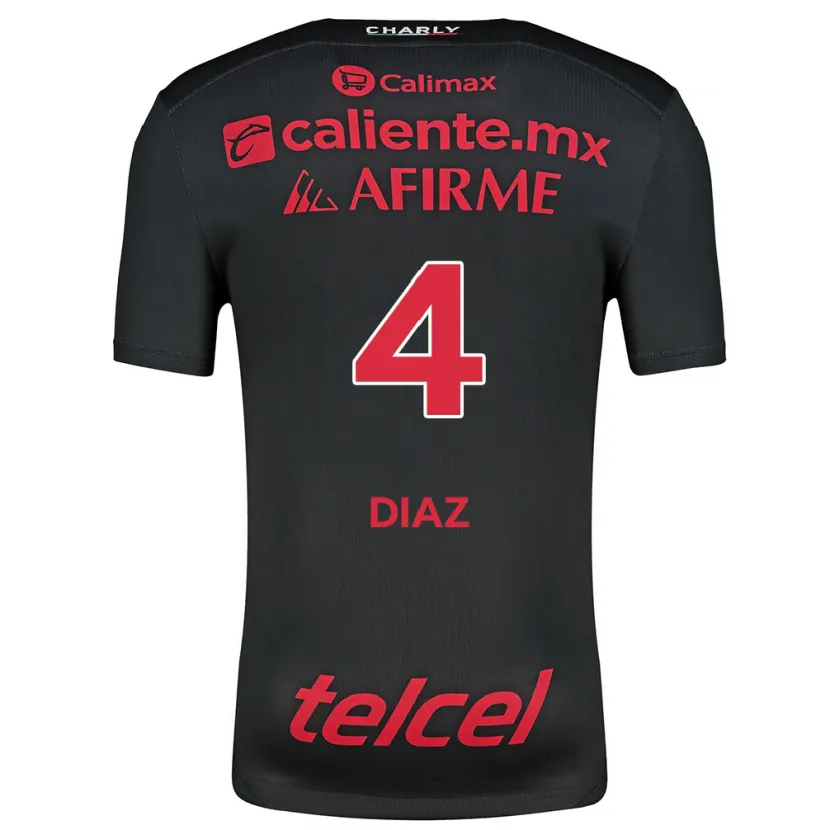 Danxen Damen Nicolás Díaz #4 Schwarz Rot Heimtrikot Trikot 2024/25 T-Shirt Österreich