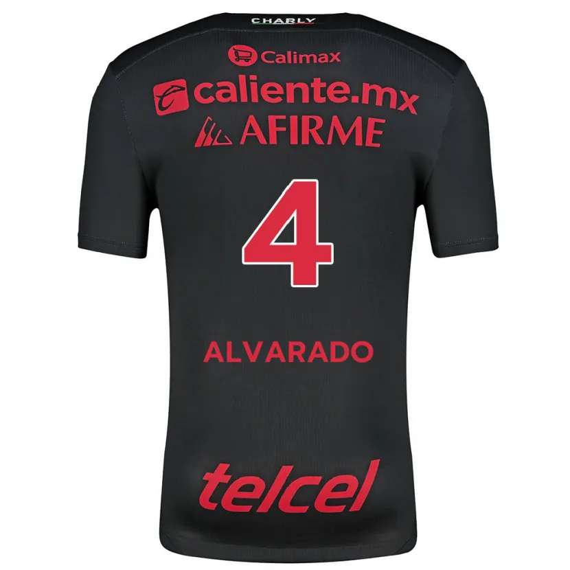 Danxen Damen Mónica Alvarado #4 Schwarz Rot Heimtrikot Trikot 2024/25 T-Shirt Österreich