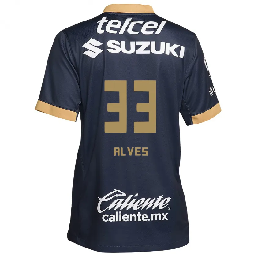 Danxen Damen Dani Alves #33 Obsidian Gold Weiß Auswärtstrikot Trikot 2024/25 T-Shirt Österreich