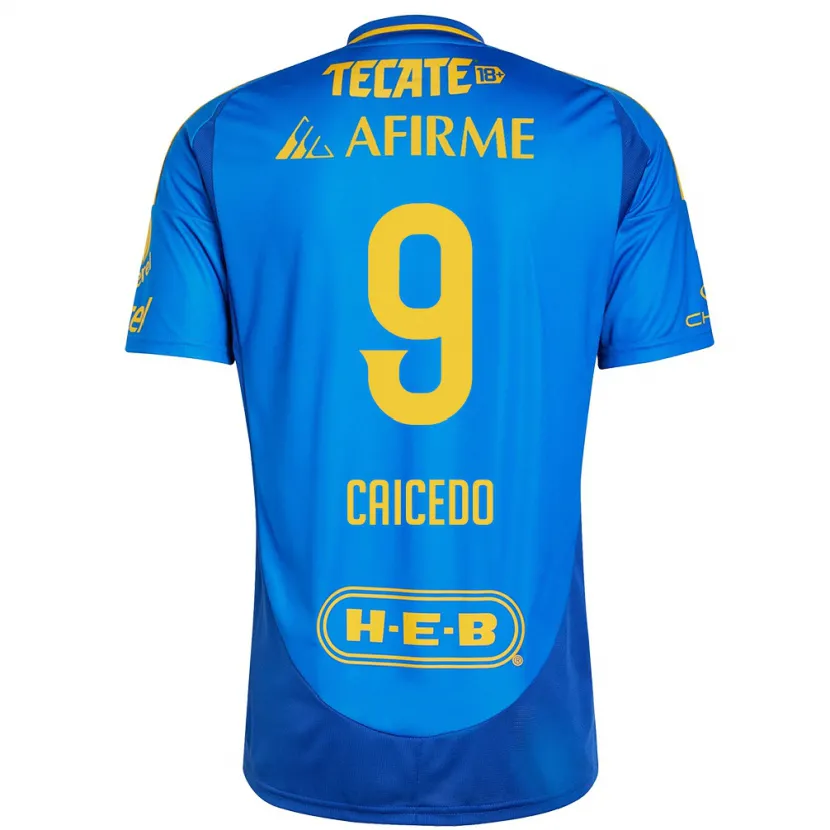 Danxen Damen Jordy Caicedo #9 Blau Gelb Auswärtstrikot Trikot 2024/25 T-Shirt Österreich