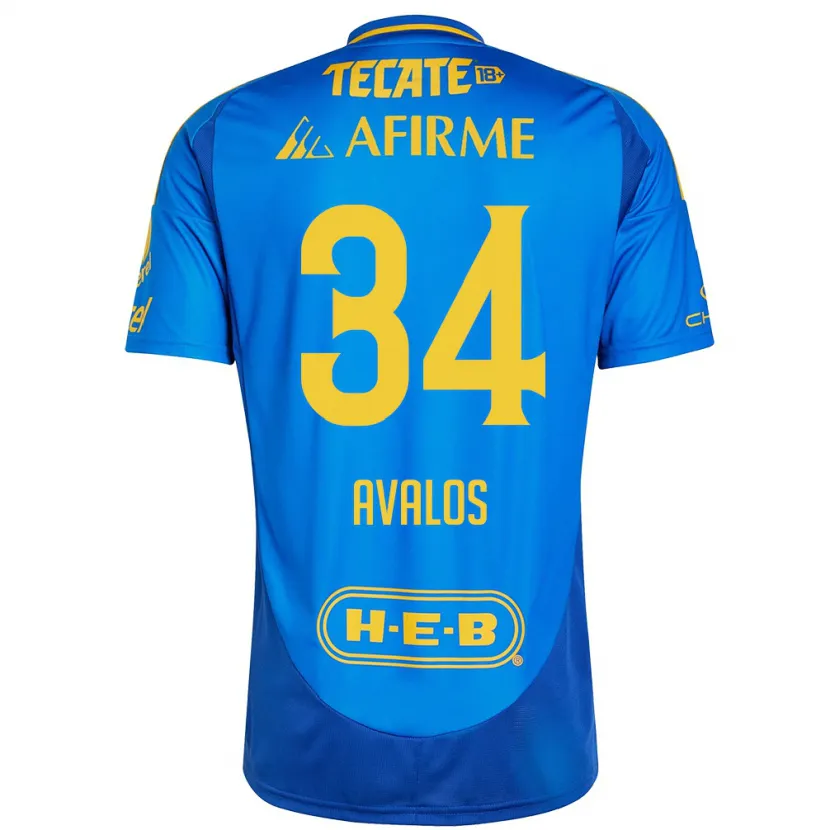 Danxen Damen Erick Avalos #34 Blau Gelb Auswärtstrikot Trikot 2024/25 T-Shirt Österreich