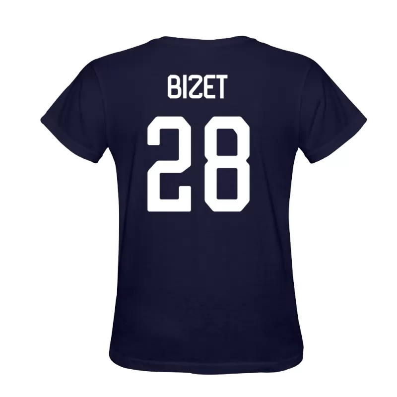 Herren Nathan Bizet #28 Dunkelblau Trikot Hemd T-shirt Design Österreich